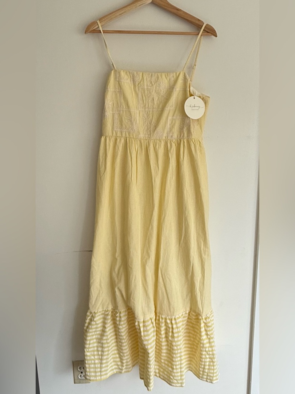 Pinkblush Yellow Tiered Spaghetti Strap Maxi Dress